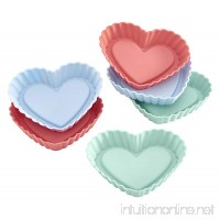 Lurch Germany Flexiform Silicone Heart Shaped Tartlet Molds Set of 6 Pink/Green/Blue - B01HGX6OO4